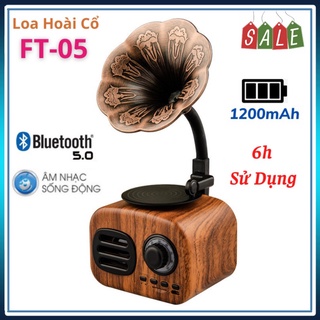 Loa Bluetooth ⭐FREE SHIP⭐ Loa Bluetooth FT05 Thiết Kế Độc Lạ Theo Phong Cách Cổ Điển Âm Bass Siêu Đỉnh Lọc Nhiễu Tiếng
