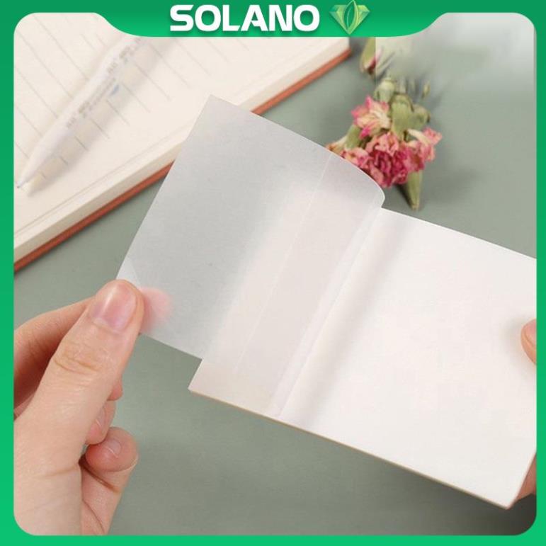 Giấy ghi chú SOLANO giấy note ghi nhớ trong suốt nhiều màu 50 tờ 75 x 75mm SSN-001364