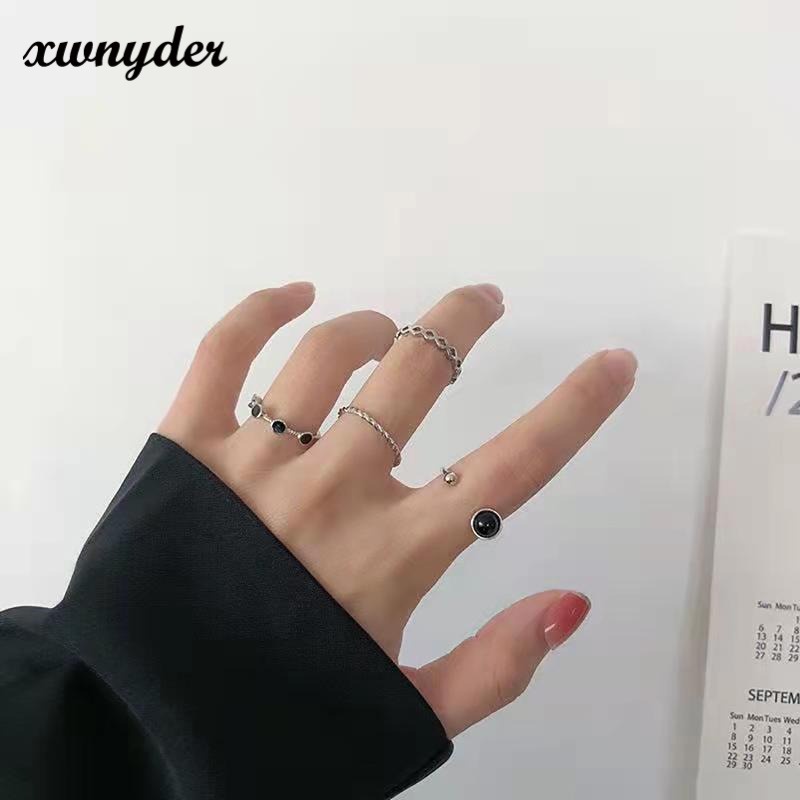 Bộ Nhẫn Đôi Hình Ngôi Sao/Trái Tim/Bướm Đơn Giản Dễ Thương Có Thể Điều Chỉnh Cho Nữ
