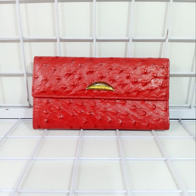 Ví cầm tay da thật dập vân đà điểu secondhand - LỖi