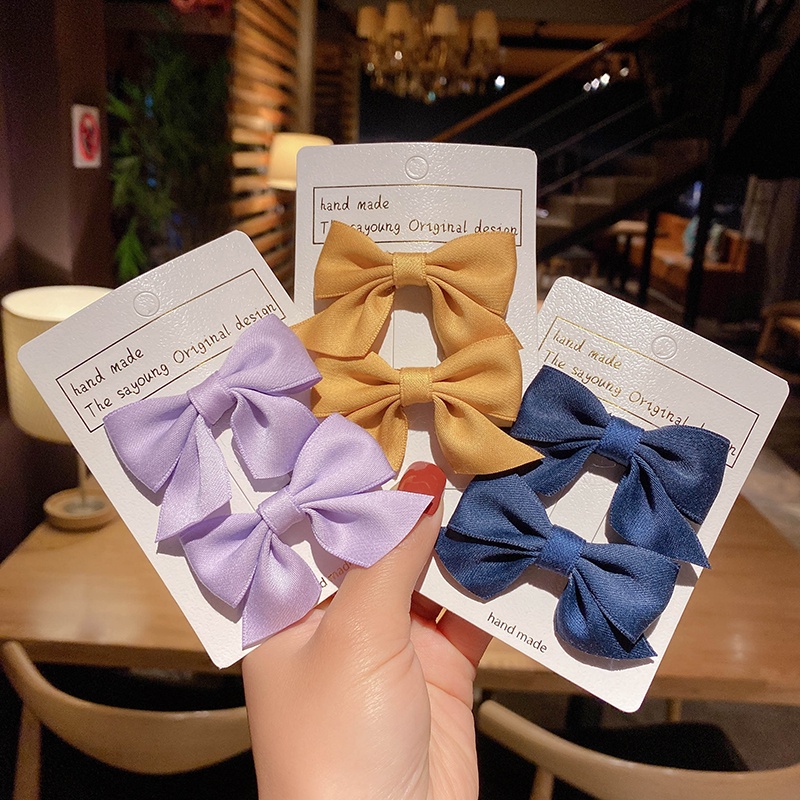 Set 2 Kẹp Tóc Nơ Xinh Xắn Dành Cho Bé Gái