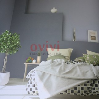 [GIẤY CAO CẤP] Giấy Dán Tường Hàn Quốc Một Màu Trơn Cho Phòng Khách, Phòng Ngủ- Giấy Dán Tường Không Keo Khổ To