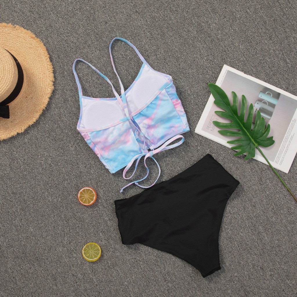 Women Two Pieces Bathing Suit Print With High Waisted Bottom Bikini Set Swimwear | BigBuy360 - bigbuy360.vn