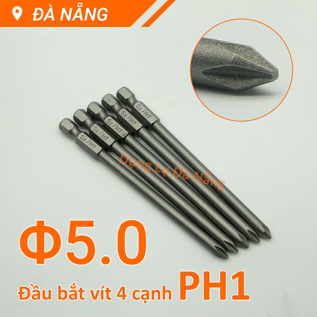 Đầu bắt vít 4 cạnh PH1 chuôi lục