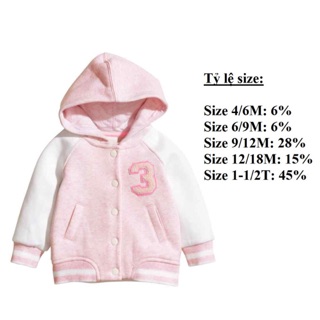 Áo khoác nỉ màu hồng bé gái H&M