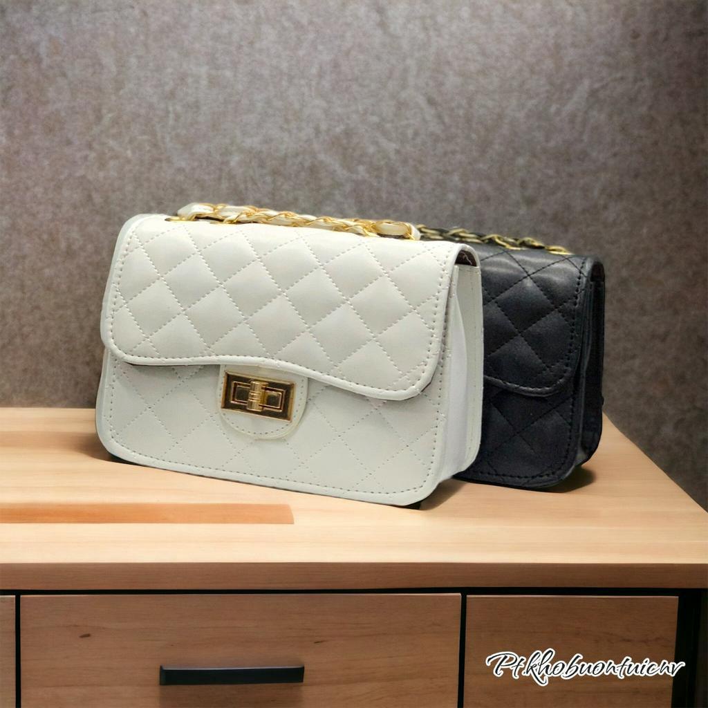 Túi đeo chéo, túi đeo vai khóa xoay mới size 18.20 thời trang hàng 3 ngăn đựng được nhiều đồ shop CNV