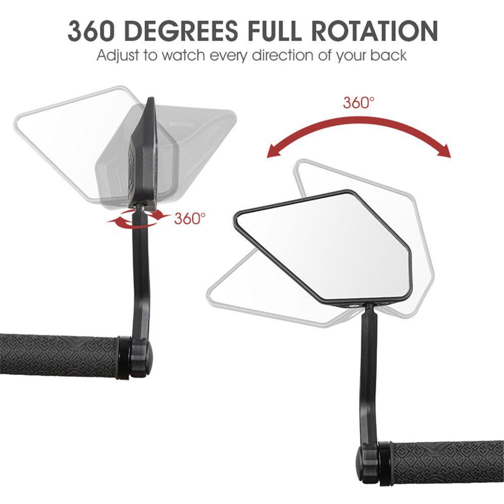 MYRONGVN Gương Xe Đạp Có Thể Xoay 360 Độ° Ống Phản Quang Xoay Được Màu Đen Cổ Điển Cho Xe Đạp