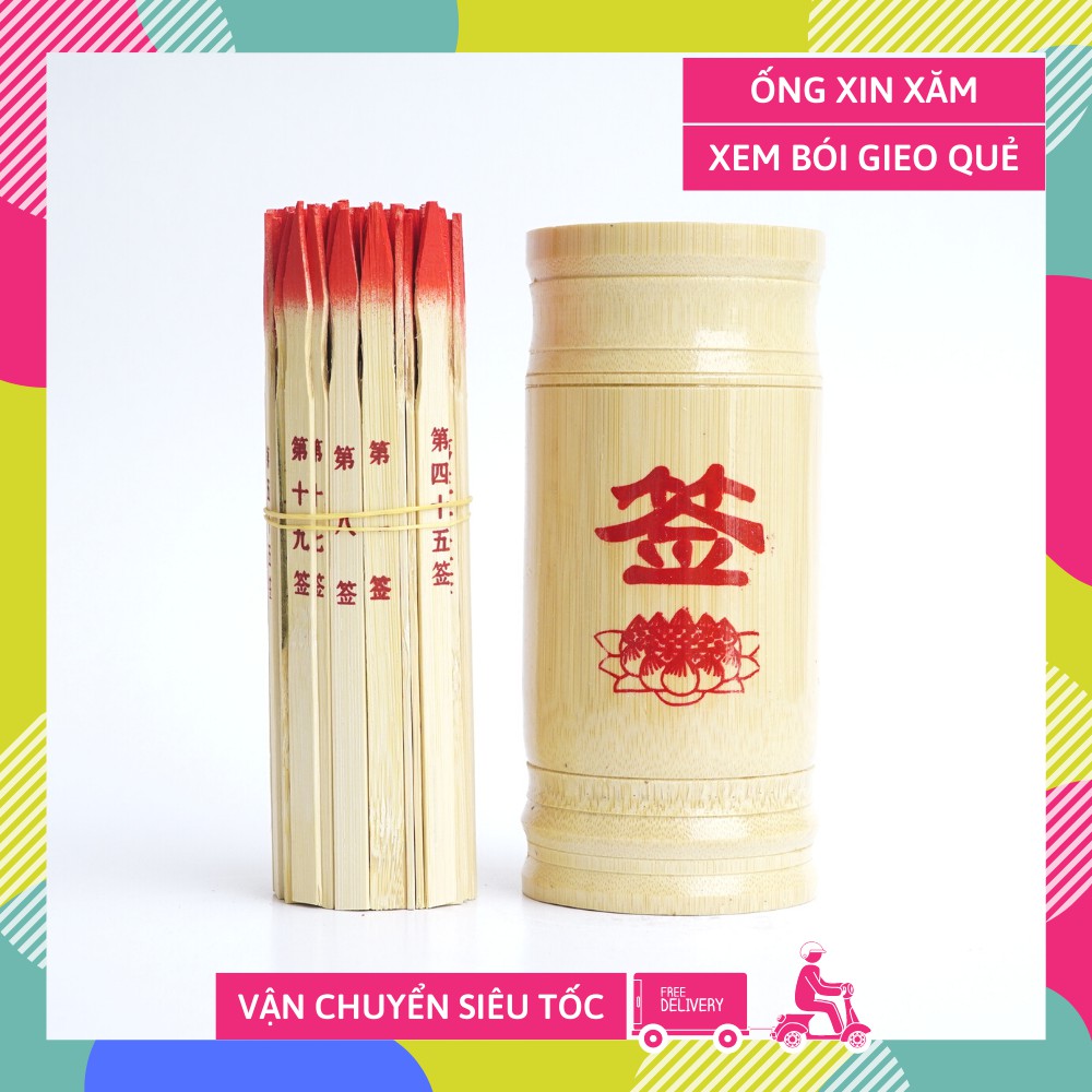 Ống lắc xăm ống xin xăm xin quẻ xem bói cao cấp 100 thẻ