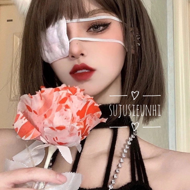 Băng bông che mắt màu trắng phong cách manga Nhật Bản cá tính/ bịt mắt anime, cosplay