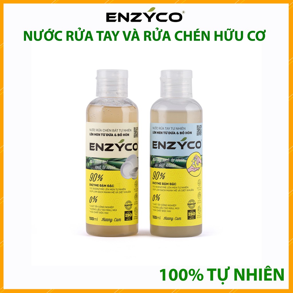 Combo Nước Rửa Tay Và Nước Rửa Chén Hữu Cơ Enzyco 100% Làm Từ Dứa Và Bồ Hòn Thân Thiện Môi Trường Dishwashing liquid