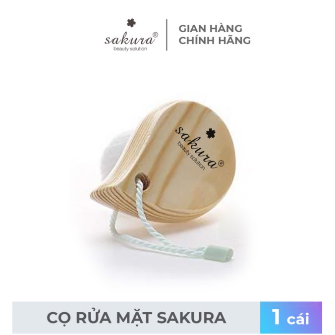 [CHÍNH HÃNG SAKURA] CỌ RỬA MẶT LÔNG TƠ SIÊU MỀM CÁN GỖ CAO CẤP SAKURA BEAUTY – DỤNG CỤ RỬA MẶT, MÁT XA MẶT