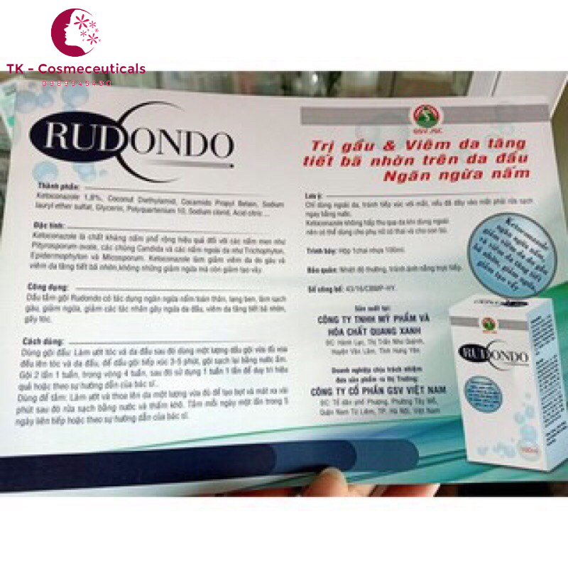 RUDONDO GSV DẦU GỘI, TẮM GIẢM NGỨA, GÀU - 120ml