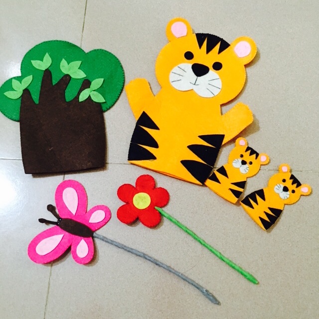 Combo rối bàn tay+ rối ngón tay handmade ( hình thật)