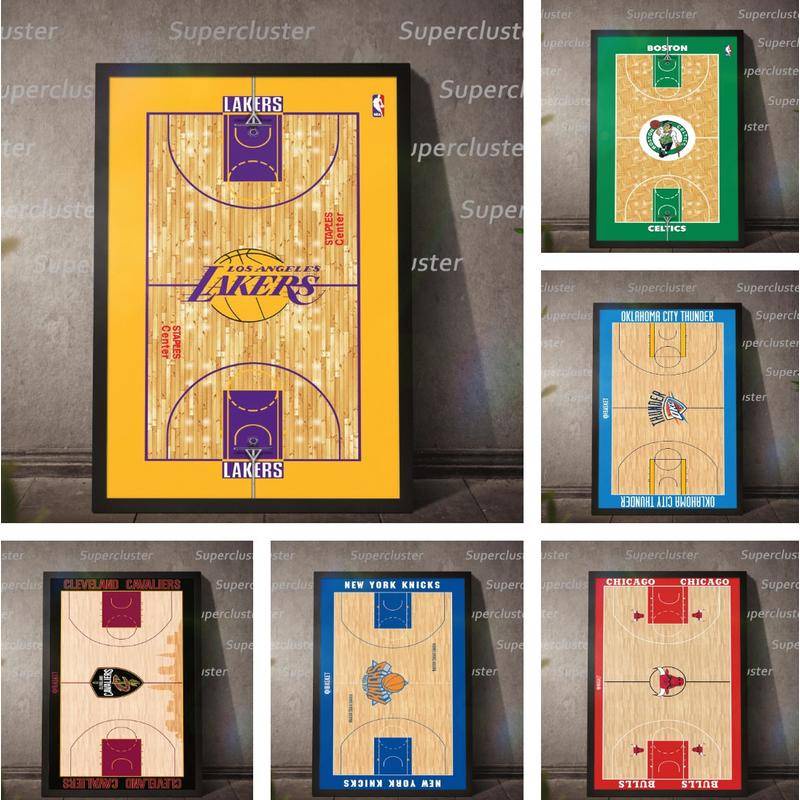 Tranh Vải Bạt Treo Tường In Hình Cầu Thủ Bóng Rổ NBA Trang Trí Nhà Cửa