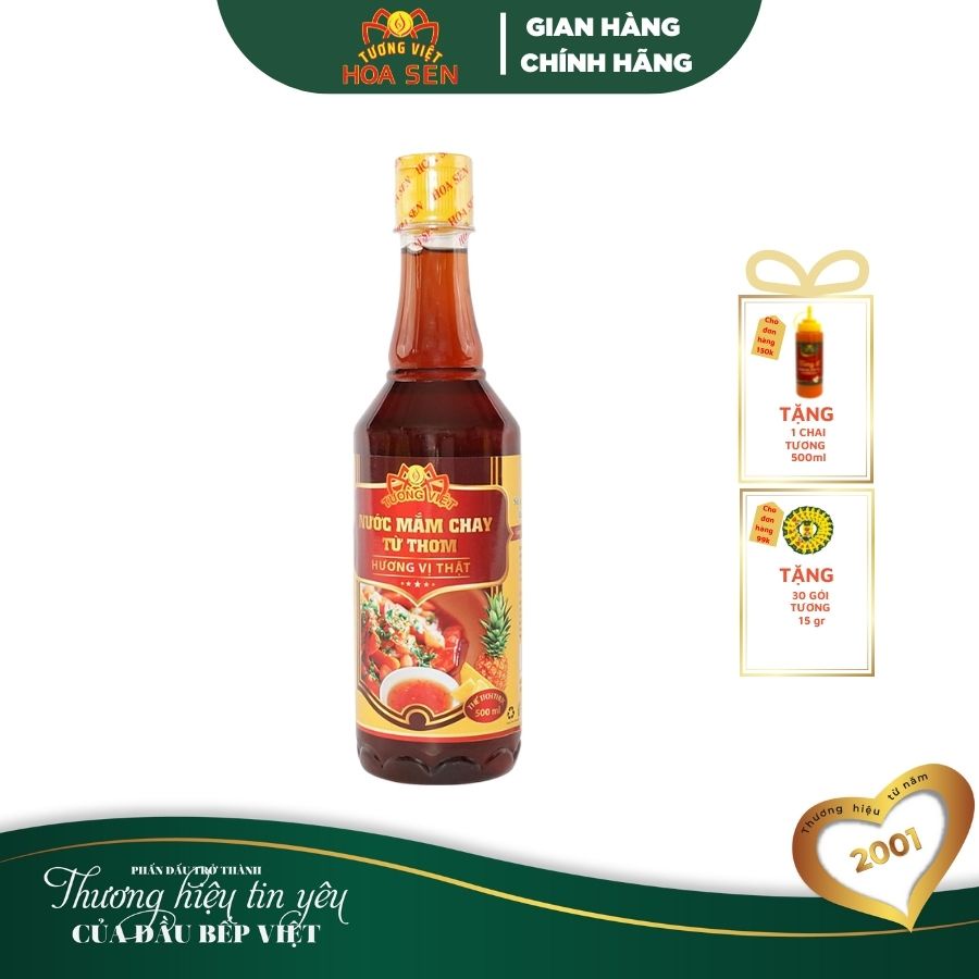 Nước Mắm Chay Từ Thơm Chai 500ml - Tương Việt Hoa Sen