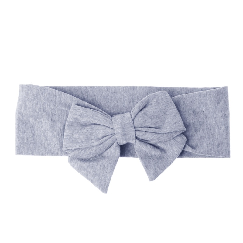 Băng Đô Vải Cotton Thắt Nơ Màu Trơn Dễ Thương Cho Bé Gái