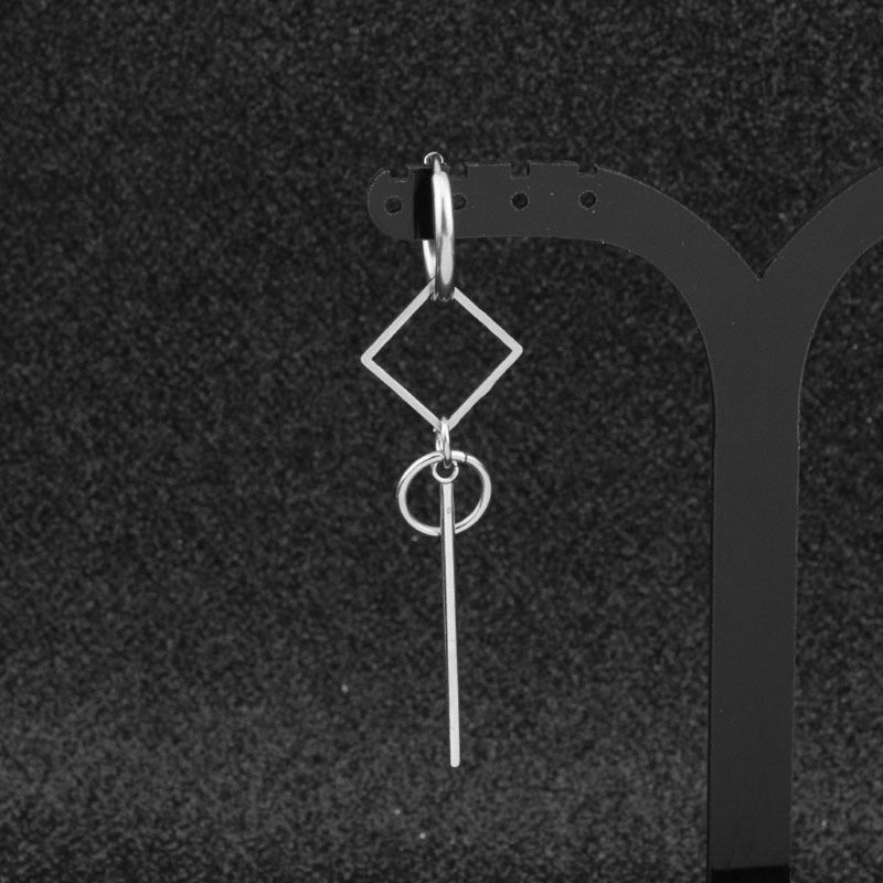 Bông Tai Dáng Dài Bằng Thép Không Gỉ Phong Cách Punk Hàn Quốc