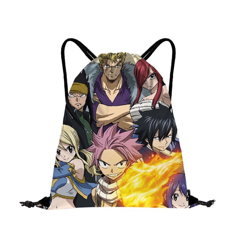 Anime Haikyu!! Balo Dây Rút Vải Canvas Họa Tiết Hoạt Hình Độc Đáo