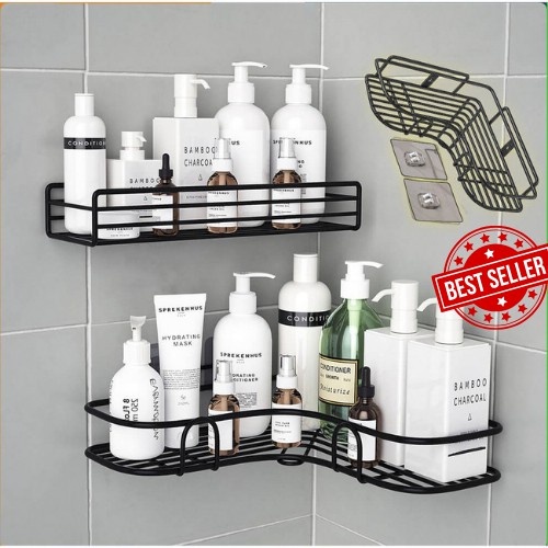 Kệ đựng đồ nhà tắm không gỉ, Kệ tam giác nhà bếp dán tường siêu chắc chắn siêu dính chịu lực 10kg