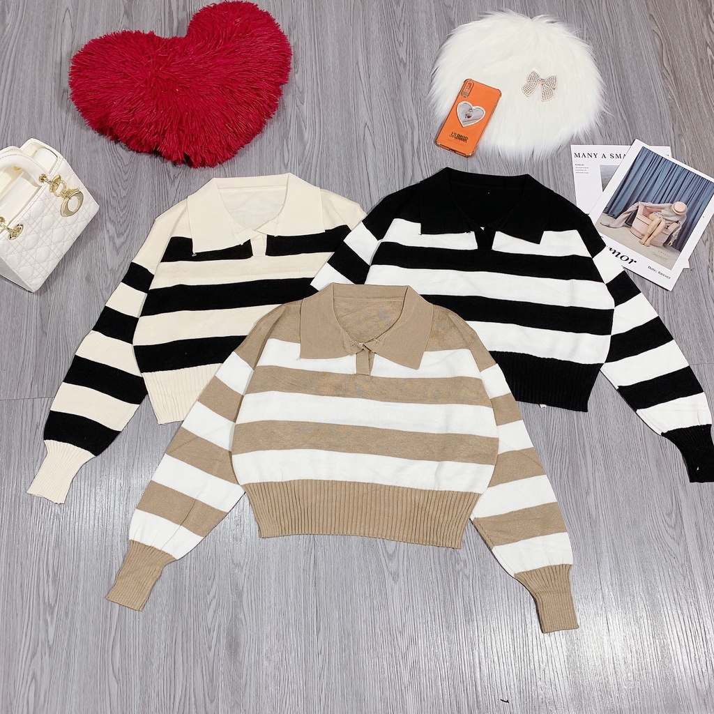 Áo len kẻ croptop hàng qc  Chất liệu len qc - kiểu dáng ngắn phong cách hàn quốc  Mặc phối với gì cũ