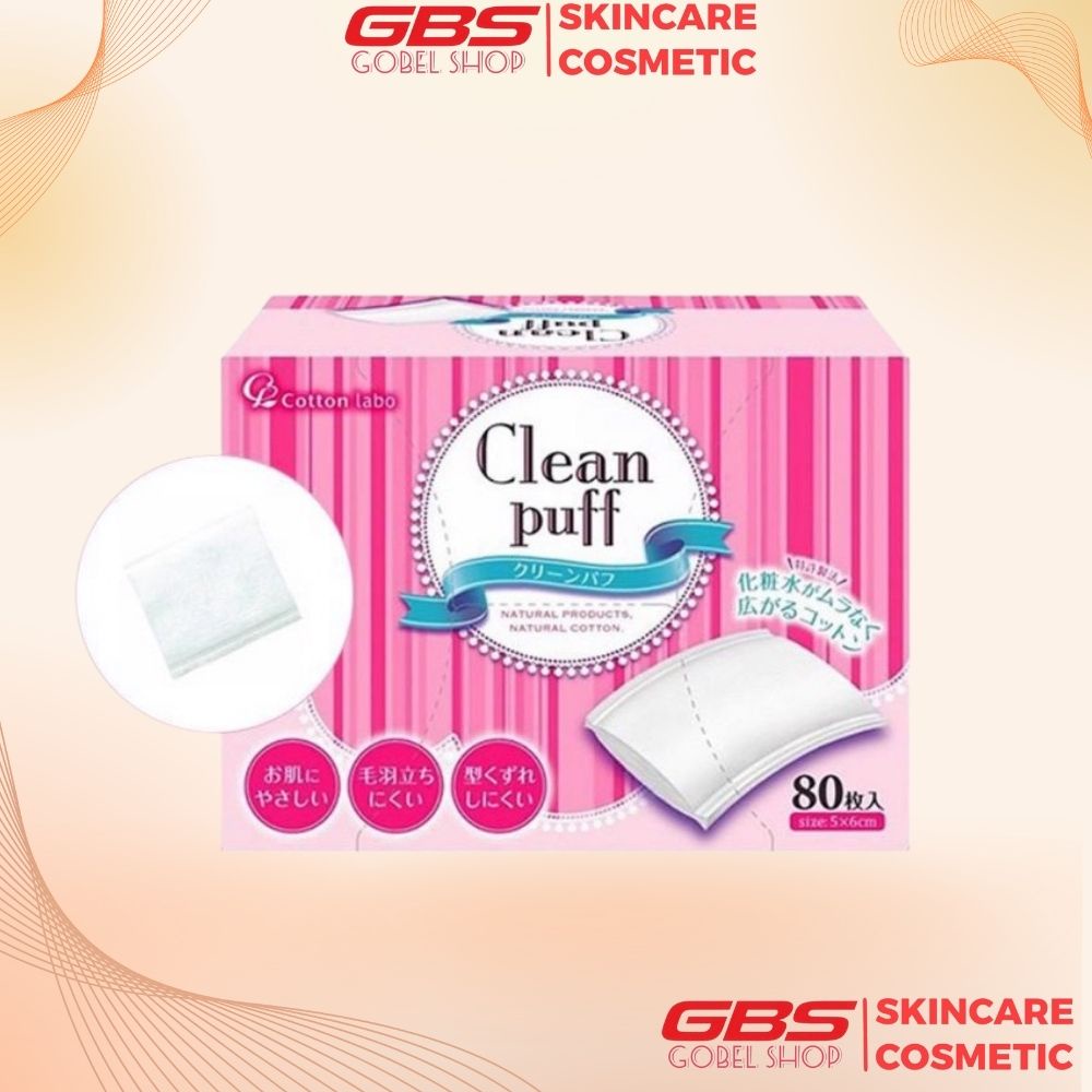 ( số 1 Cosme ) Bông tẩy trang Cotton Clean Puff Nhật Bản 80 tờ