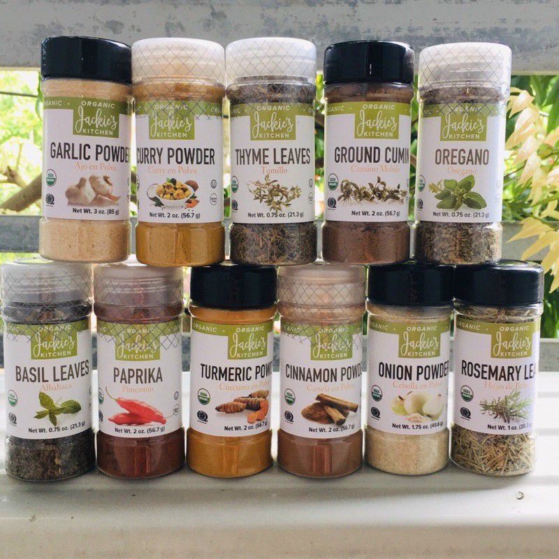 Bột Gia Vị Hữu Cơ Hành - Tỏi - Ớt - Quế - Cà ri - Nghệ Jackie's Kitchen