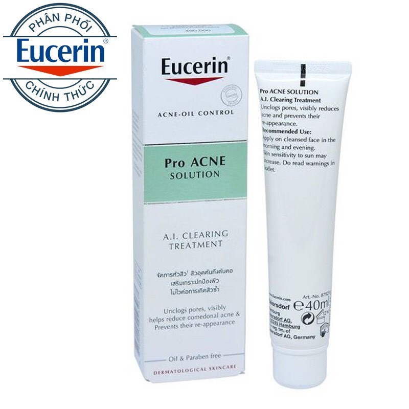 Gel giảm mụn  Eucerin Pro acne A.I clearing treatment tuýp 40ml