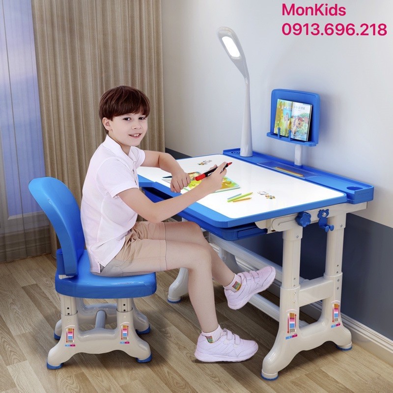 ( Y Hình ) Bàn Ghế Học Sinh Chống Gù, Chống Cận M4 ( Tặng kèm Đồng Hồ+ Giá đọc sách )