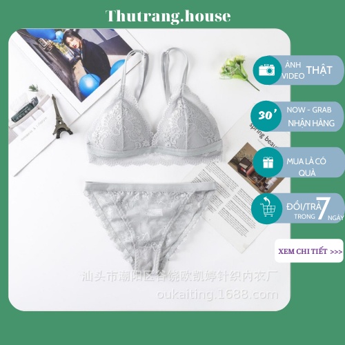 Bộ đồ lót ren sexy không gọng gợi cảm cho nữ M01