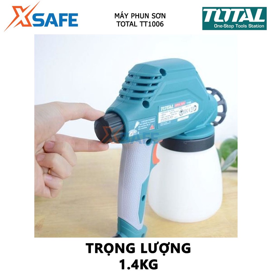 Máy phun sơn TOTAL TT1006 Súng phun sơn điện thế 220-240V, nhựa cao cấp khả năng cách điện cao, đảm bảo an toàn