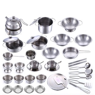 Bộ đồ chơi dụng cụ xoong nồi nhà bếp inox cao cấp 25 chi tiết và 40 chi tiết cho bé