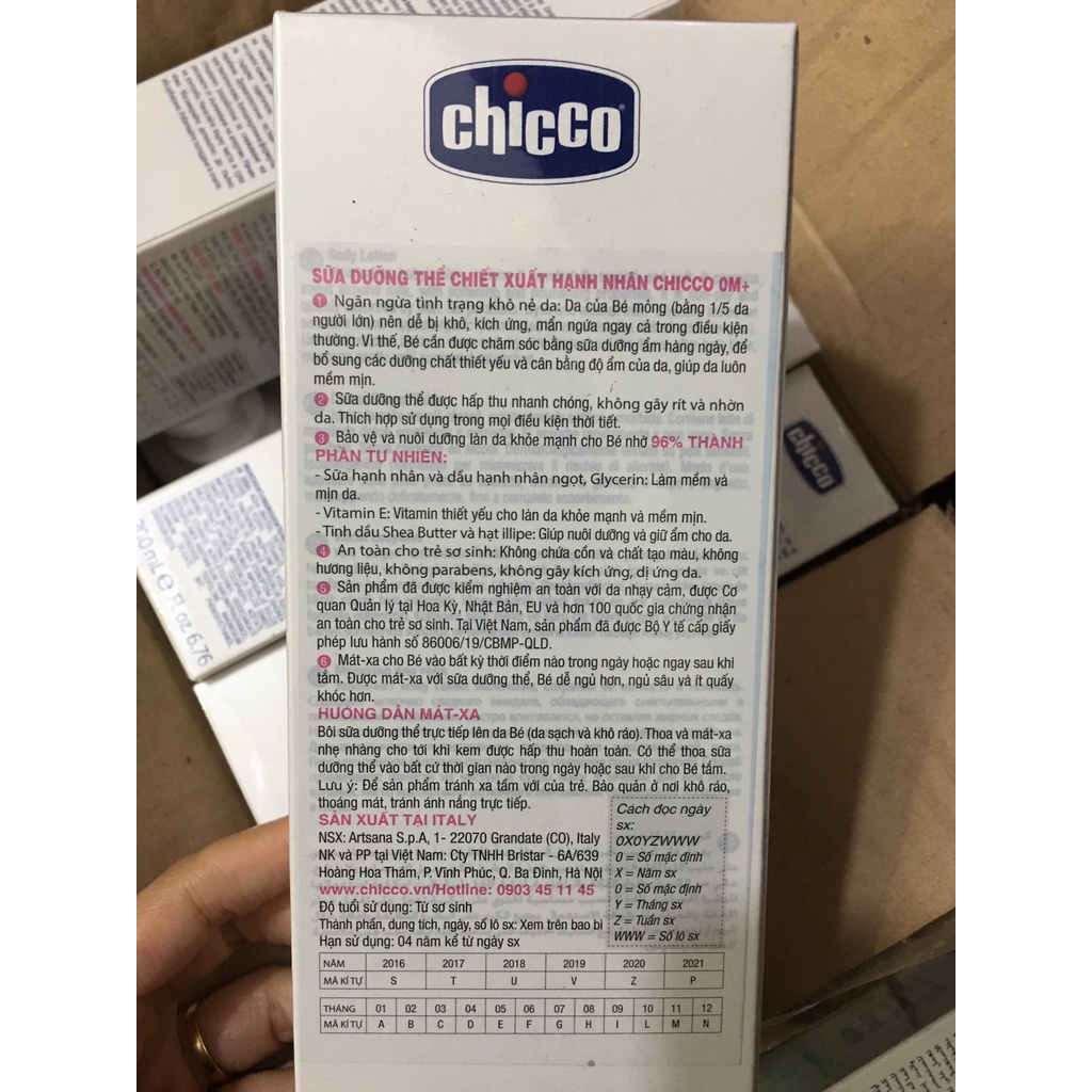 Kem dưỡng ẩm/ Sữa dưỡng thể Chicco