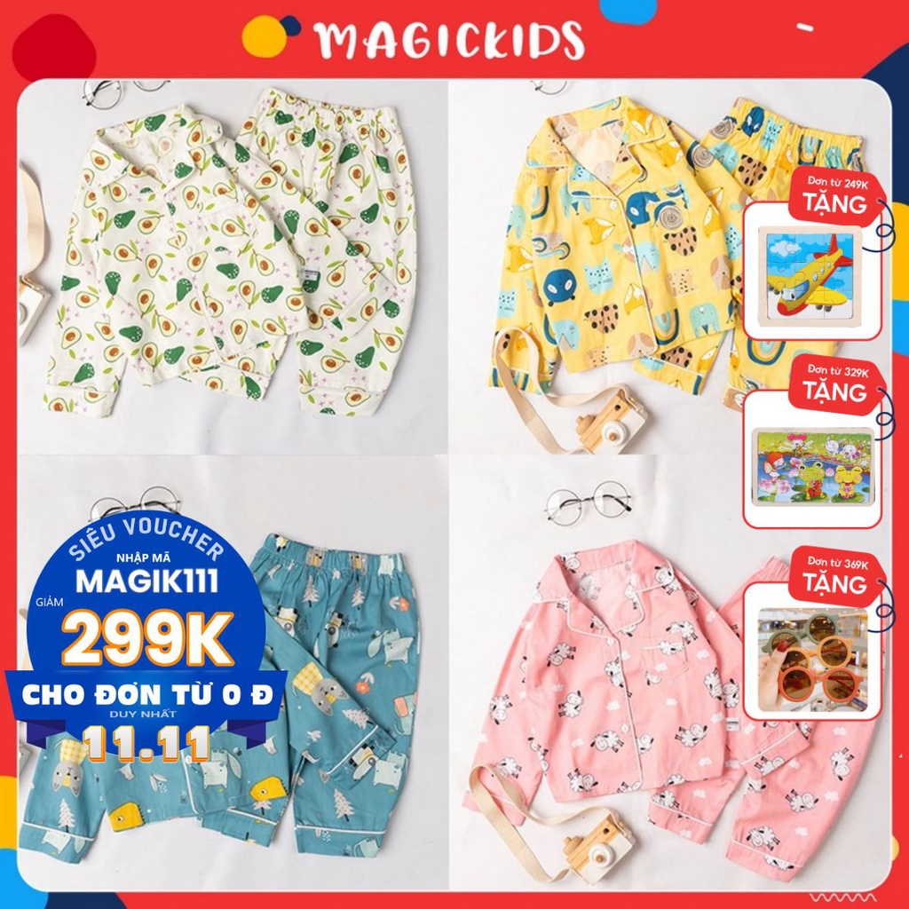 Bộ đồ pijama cho bé rời dài tay BR20017 - MAGICKIDS