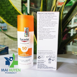 [CHÍNH HÃNG - DATE XA] Kem Chống Nắng EUCERIN Cho Da Nhờn Mụn SPF50+ 50ml