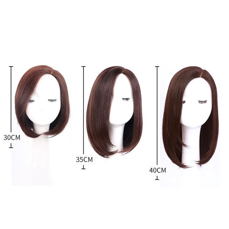 H6060 TÓC BỘ NGUYÊN ĐẦU TÓC THẬT 2 MÁI CÚP DÀI 30CM