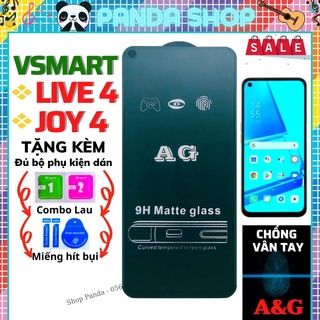 Kính Cường Lực Vsmart Joy 4/ Live 4 Chống vân tay- Full màn hình - AG Nhám phủ Nano Cao cấp - Vuốt siêu mượt