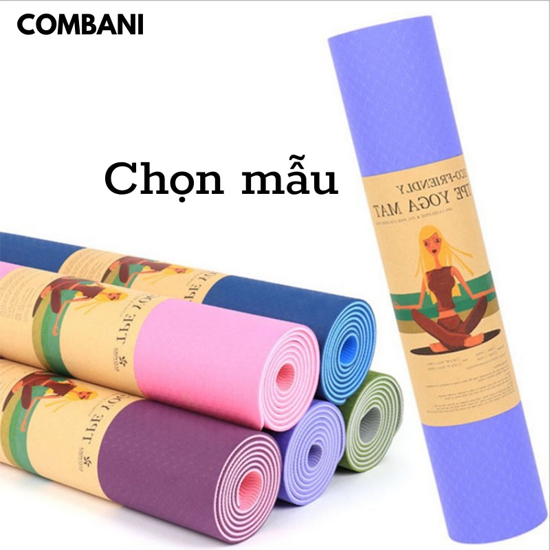 Thảm Yoga Chống Trượt TPE 2 Lớp Cao Cấp 6mm COMBANI T07