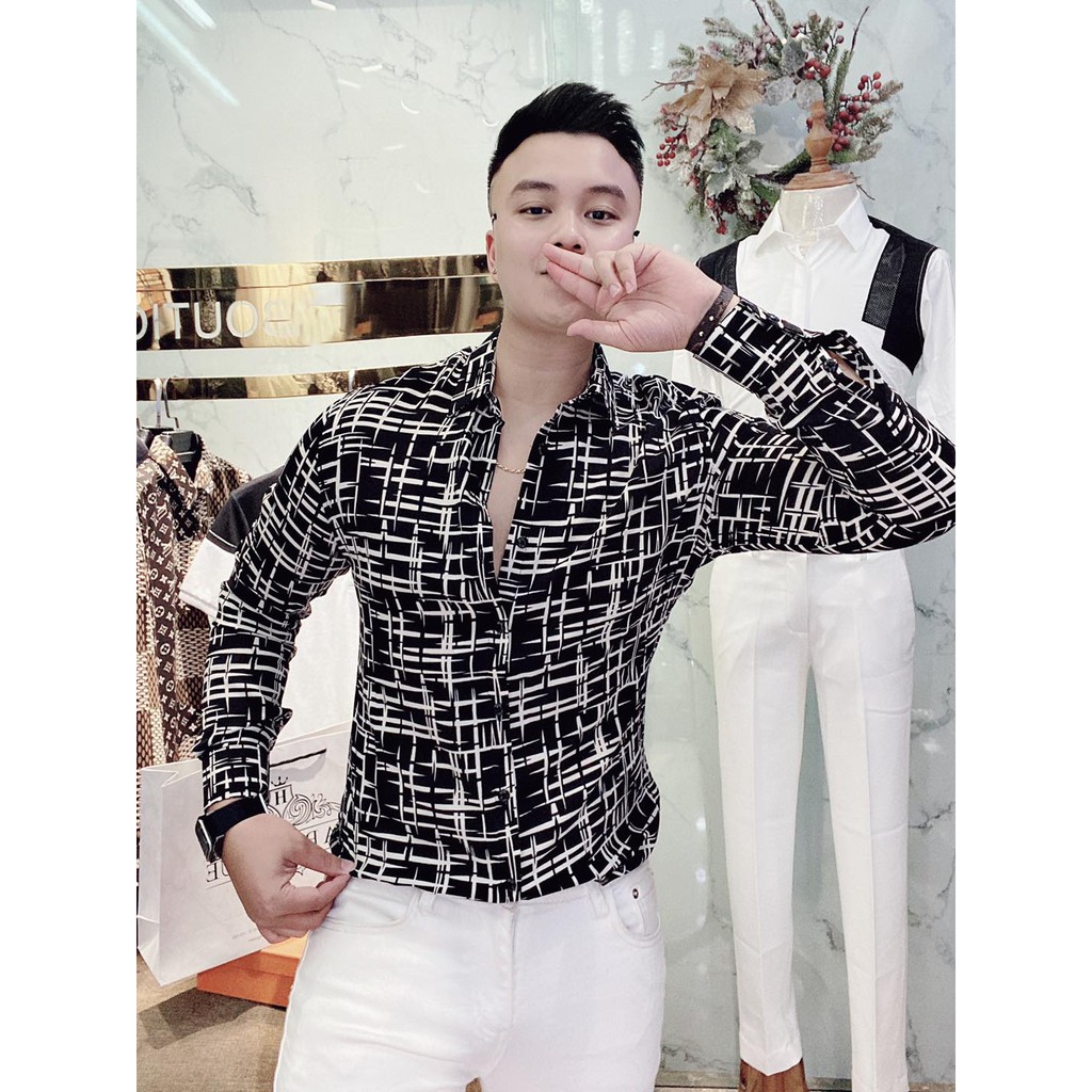 Sơ mi nam, sơ mi nam cao cấp dài tay, họa tiết, vải chống nhăn kháng khuẩn, thấm hút, form ôm - TIDINO STORE BX10 | BigBuy360 - bigbuy360.vn