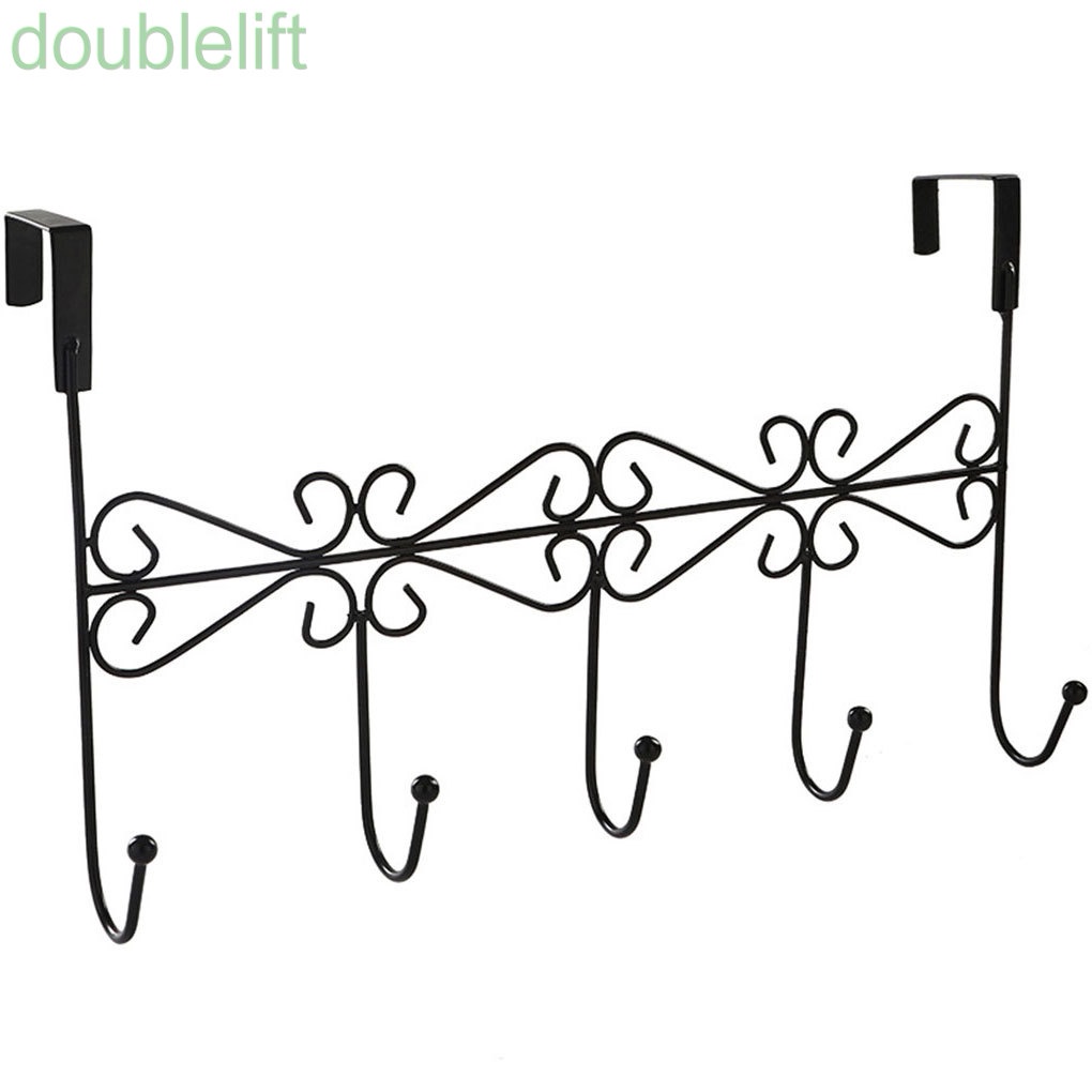 Giá đỡ treo mũ gắn cửa bằng kim loại kèm 5 móc trang trí nhà ở/văn phòng