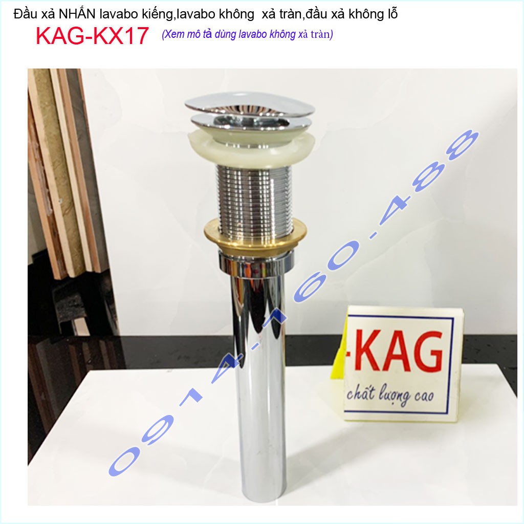 Ống xả ấn tay lavabo KAG-KX21 , đầu xả nhấn chậu rửa mặt inox dày thoát nước nhanh sử dụng tốt