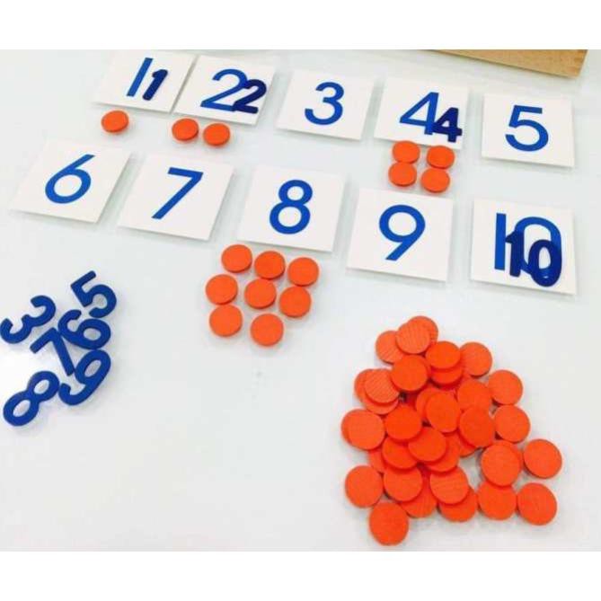 Giáo Cụ Montessori - Thẻ Số Và Đếm Số (Number Cards &amp; Counters)