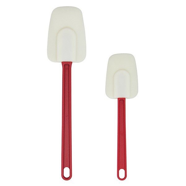 Phới thìa silicon màu trắng đỏ dùng làm bánh nấu bếp loại lớn cán dài 35cm