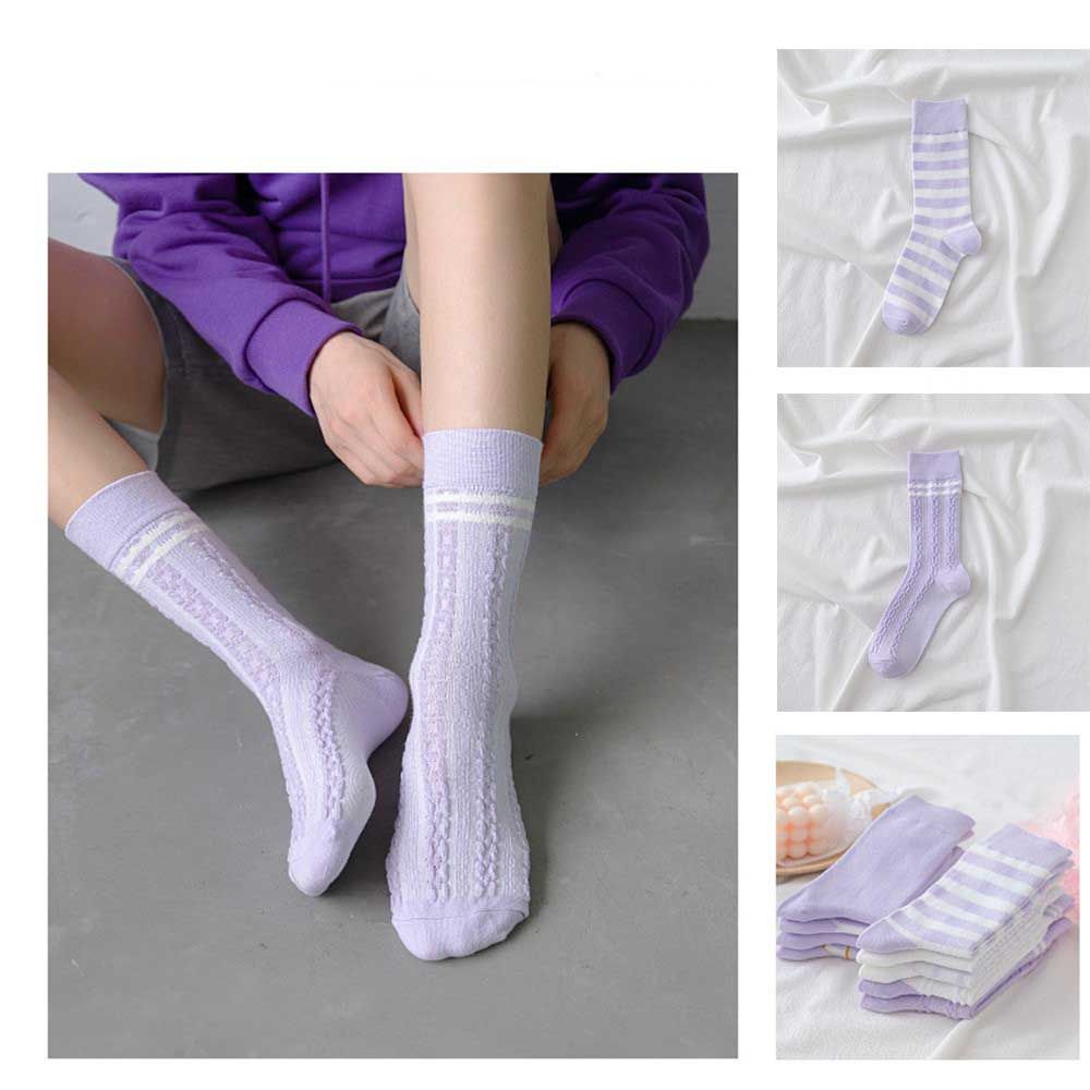 Đôi vớ cotton in họa tiết kẻ sọc caro đáng yêu sành điệu bắt mắt