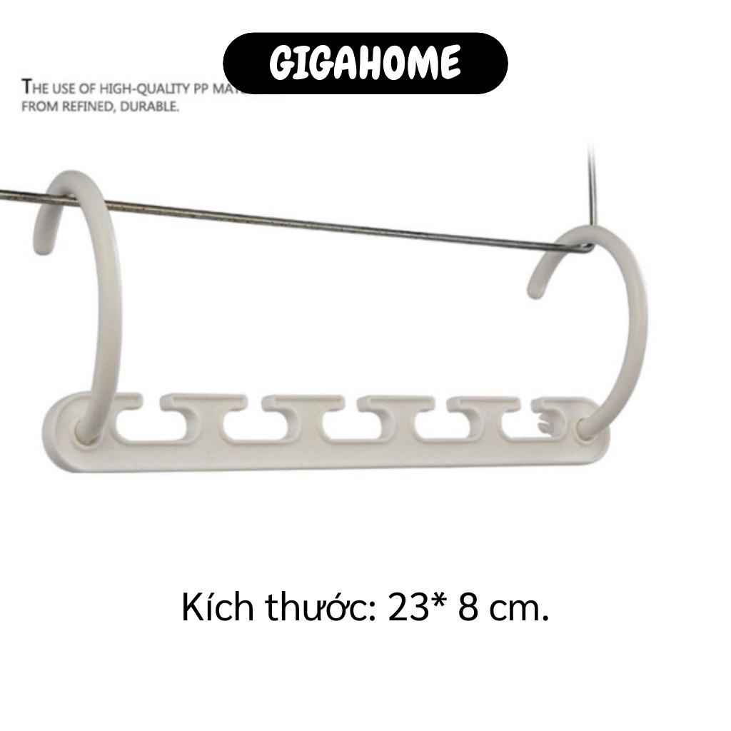 Móc Quần Áo GIGAHOME Hộp 8 Móc Treo 5 Lỗ Thông Minh Có Thể Xoay Ngang, Dọc Tiết Kiệm Không Gian 3335