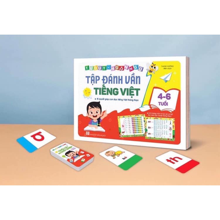 Combo sách Tập Đánh Vần Tiếng Việt Cho Trẻ Từ 4 Đến 6 Tuổi Và Bộ thẻ Flashcard Chữ Cái