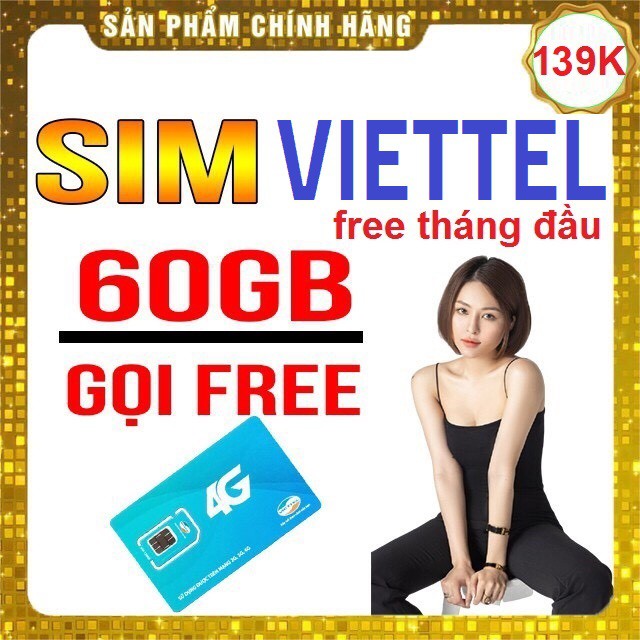 V90, Sim V120 Viettel [miễn phí tháng đầu], 60G/th gọi nội mạng miễn phí