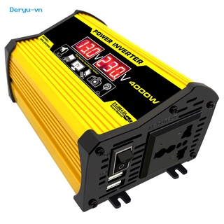 Thiết bị chuyển đổi nguồn điện 4000w dc 12v sang ac 220v/110v cổng usb kép cho xe hơi