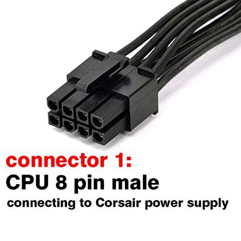 CORSAIR Dây Cáp Chuyển Đổi Cpu 8 Pin Male Sang Cpu 8 Pin (4 + 4) Male Eps-12V Cho Máy Cung Cấp Cung Cấp Năng Lượng | BigBuy360 - bigbuy360.vn