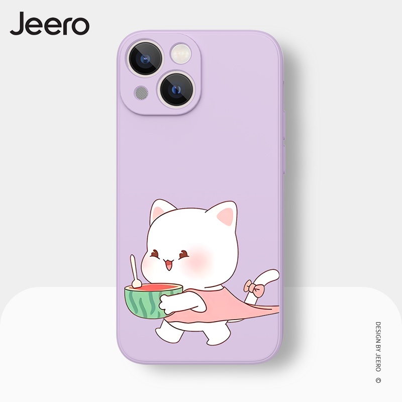 Ốp Điện Thoại JEERO hoạt hình cặp đôi dễ thương đẹp ngộ nghĩnh mềm Compatible for iPhone 13 12 11 Pro Max SE 2020 X XR XS 8 7 ip 6S 6 Plus kute HFN173