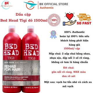 Dầu gội tigi đỏ Bed Head cặp gội xả chính hãng phục hồi tóc hư tổn 1500 ml/ cặp